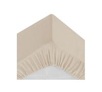 Atmosphera Créateur d'intérieur - Drap Housse 2 Personnes "Percale" 140x190cm Beige Lin Beige G