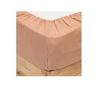 Créateur d'intérieur - Drap Housse en Gaze de Coton "Flora" 140x190cm Rose