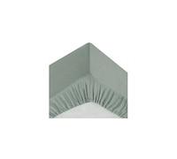 Atmosphera Drap-housse en coton – vert céladon – bonnet H30 cm – 90x190 cm