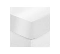 Atmosphera Drap housse Satine 140 x 190 cm Blanc
