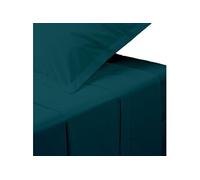 Créateur d'intérieur - Drap Plat 1 Personne "Percale" 180x290cm Bleu Egéen