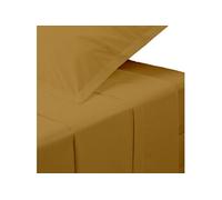 Créateur d'intérieur - Drap Plat 1 Personne Percale 180x290cm Mordoré