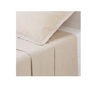 Atmosphera - Drap plat Percale - 2 personnes - 240x290 cm - Beige lin