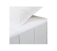 Créateur d'intérieur - Drap Plat 2 Personnes "Percale" 240x290cm Blanc