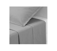 Atmosphera Créateur d'intérieur - Drap Plat 2 Personnes "Percale" 240x290cm Gris Gris G