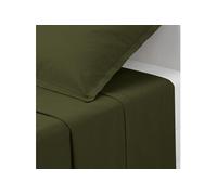 Atmosphera - Drap Plat Carina en Coton 240x290cm Vert Kaki