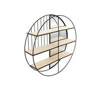 Atmosphera Créateur d'intérieur - Étagère Murale Avec Miroir "Zina" 56cm Noir Noir