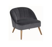 Atmosphera Créateur d'intérieur - Fauteuil Velours Design "Naova" 78cm Gris Gris G