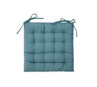 Atmosphera Créateur d'intérieur – Galette de chaise Otto – Coton – 38x38 cm – Bleu canard