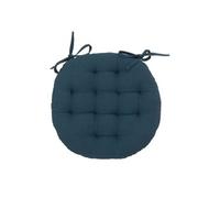 Atmosphera Créateur d'intérieur - Galette de Chaise Ronde "Leana" 38cm Bleu Égéen Bleu G