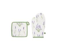 Atmosphera Créateur d'intérieur - Gant & Manique de Cuisine "Garrigue" 32cm Blanc Blanc