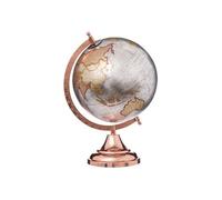 Atmosphera - Globe sur pied « Terre » - 33 cm - Argent & Rose