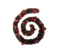 Atmosphera - Guirlande de noël Verte Boules Rouges Rouge en Plastique d10 x 270cm