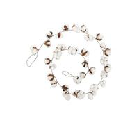 Guirlande de Noël en plastique fleurs de coton Blanc