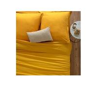 Housse de couette ""Carina"" en coton jaune moutarde 140x200cm - Atmosphera createur d'interieur