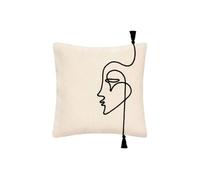 Atmosphera – Housse de coussin déco « Corde » 40 x 40 cm Ivoire Neutre G