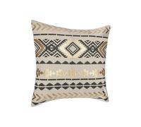 Créateur d'intérieur - Housse de Coussin "Etnik Gold" 40x40cm Gris