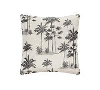 Atmosphera Housse de coussin Palm Jacquard exotique 40x40 cm Noir et Blanc