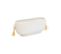 Atmosphera Créateur d'intérieur - Jardinière en Céramique "Soleya" 30cm Blanc Blanc G