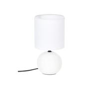 Atmosphera Créateur d'intérieur - Lampe à Poser Céramique Boule 25cm Blanc Strié Blanc, Blanc G