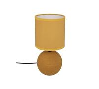 Atmosphera Lampe céramique « Timéo » jaune moutarde strié H25 cm