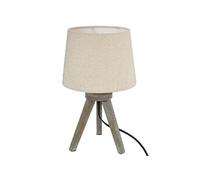 Atmosphera – Lampe à poser Alexis – Trépied en bois 31 cm – Lin
