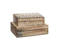 Créateur d'intérieur - Lot de 2 Boîtes de Rangement "Ritual" 25cm Naturel
