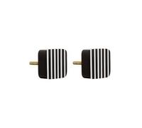 Créateur d'intérieur - Lot de 2 Boutons de Meuble "Mia" 3cm Noir & Blanc