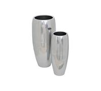 2 Caches-pot Reso en Acier 33x33x70cm Argent - Atmosphera Créateur d'intérieur