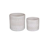 Créateur d'intérieur - Lot de 2 Cache-Pots Design "Carmen" 25cm Ivoire
