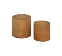 Lot de 2 cache-pots ""Sao"" D14,4 x H13,4cm - Atmosphera createur d'interieur - Marron