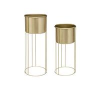 Lot de 2 Cache-Pots sur Pied "Artif" 58cm Or