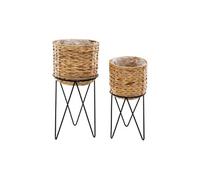 Atmosphera - Cache-pots sur pied Hya - Lot de 2 54 cm Naturel Beige