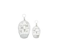Créateur d'intérieur - Lot de 2 Cages à Oiseaux Métal "Bird" 39cm Blanc