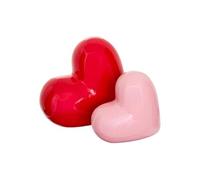 Créateur d'intérieur - Lot de 2 Cours Déco en Céramique "Love" 14cm Rouge & Rose