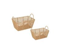 Atmosphera Caisses de rangement «Eugène» Lot de 2 L30/35 cm Naturel