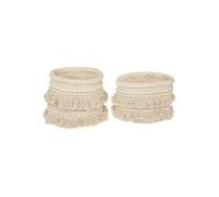 Atmosphera - Lot de 2 paniers Sea View - Coton recyclé - 25 cm Beige