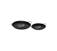 Créateur d'intérieur - Lot de 2 Plateaux de Service "Café" 50cm Noir