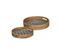 Lot de 2 Plateaux Déco "Alicante" 34cm Multicolore