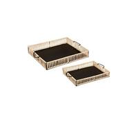 Lot de 2 Plateaux Déco "Cosy" 37cm Beige & Noir