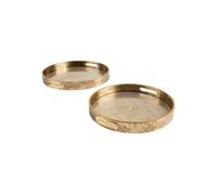 Créateur d'intérieur - Lot de 2 Plateaux Déco "Elya" 35cm Or