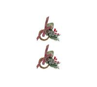 Créateur d'intérieur - Lot de 2 Ronds de Serviette Marron Glacé 9cm Vert