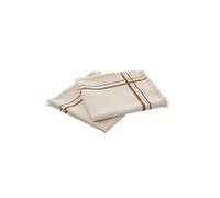 Atmosphera Serviettes de table Rayé Maha – Lot de 2 en lin 40x40 cm Beige