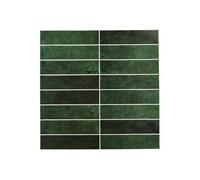Atmosphera - 2 Stickers muraux Caro Rectangles 30x30cm Vert foncé