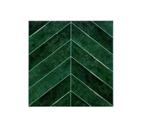 Atmosphera - 2 Stickers muraux Caro Chevrons 30x30cm Vert foncé