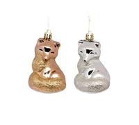 Atmosphera Créateur d'intérieur – Sujets de Noël Renard – Lot de 2, 10 cm, Multicolore