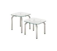 Créateur d'intérieur - Lot de 2 Tables d'Appoint "Hecate" 50cm Chromé