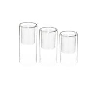Créateur d'intérieur - Lot de 3 Bougies Led Double Verre 25cm Transparent