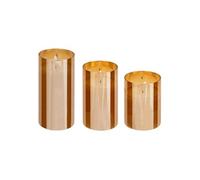 Atmosphera Créateur d'intérieur - Lot de 3 Bougies LED en Verre "Sena" 15cm Ambre G