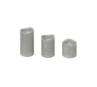 Créateur d'intérieur - Lot de 3 Bougies LED "Paillettes" 10cm Argent
